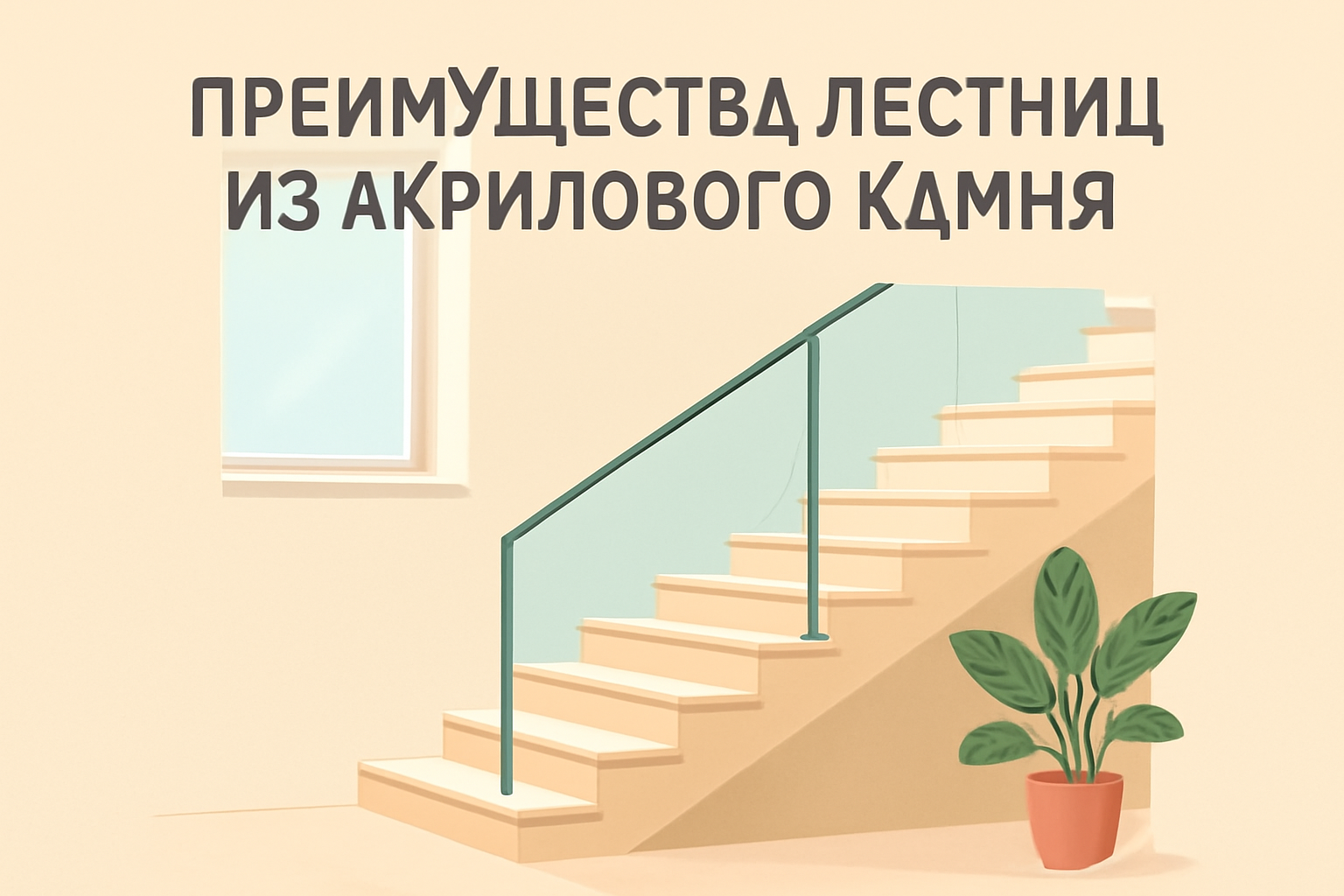 Преимущества лестниц из акрилового камня